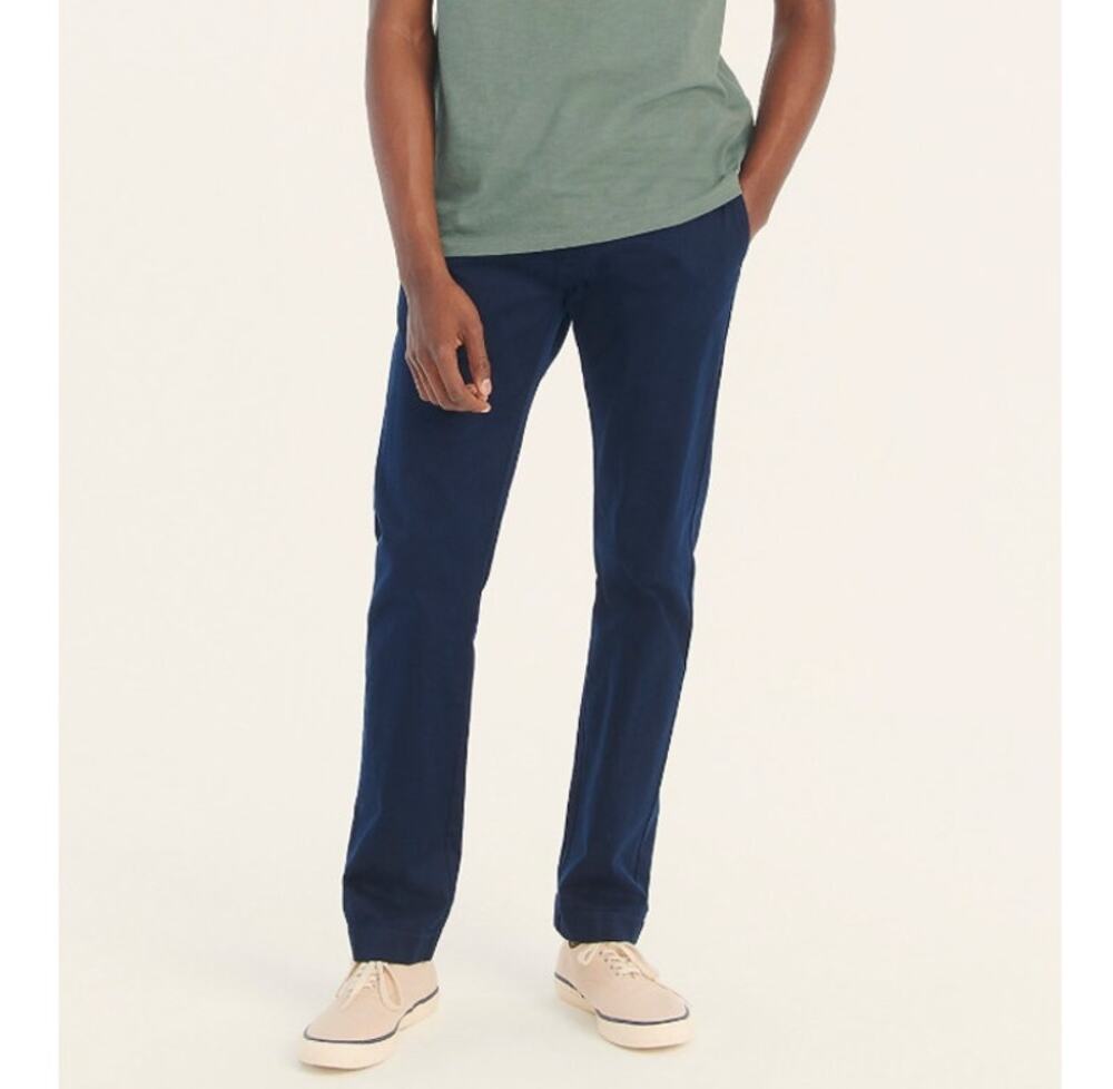JCrew 770 Straight-Fit Stretch Chino Pants Mens Sz 36x32 Blue Slim Fit Zip Fly